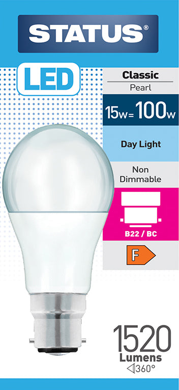 15 Watt BC LED equivalent to 100 watt Daylight
